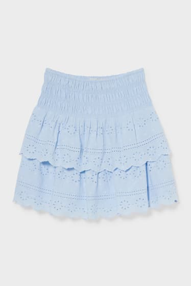 Kobiety - CLOCKHOUSE - spódnica - z haftem - jasnoniebieski