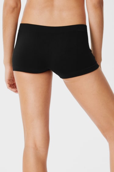 Femmes - Lot de 7 - shortys - sans coutures - noir