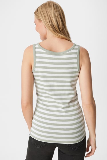 Women - Top  - striped - white / green
