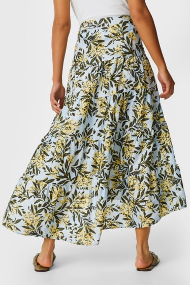 Women - Skirt  - floral - light blue