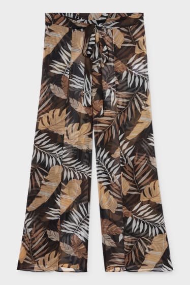 Women - Chiffon trousers - palazzo - black