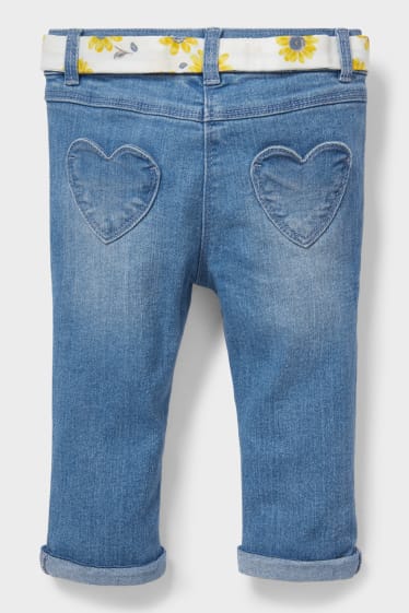 Baby's - Babyjeans met riem - jeansblauw