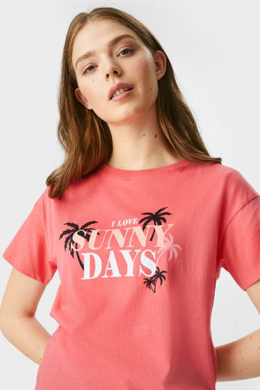 Kobiety - CLOCKHOUSE - T-shirt - koralowy