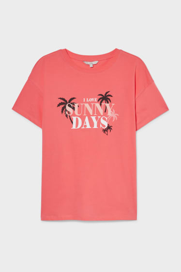 Kobiety - CLOCKHOUSE - T-shirt - koralowy