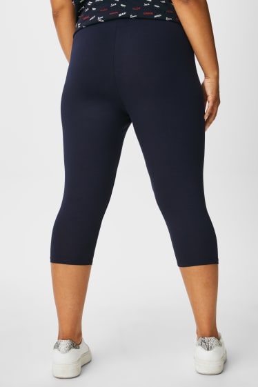 Dames - Set van 2 - capri-leggings - donkerblauw