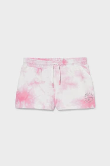 Children - Sweat shorts - white / rose