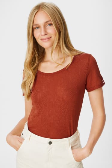Women - Basic T-shirt - brown