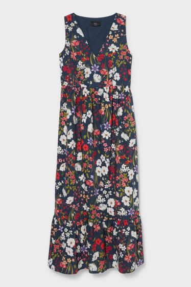 Femmes - Robe fit & flare - à fleurs - bleu foncé