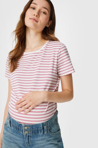 Women - Set - maternity T-shirt and maternity top - blue / white