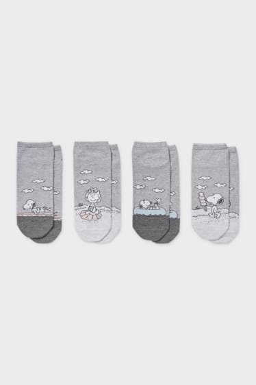 Women - Multipack of 4 - trainer socks - Peanuts - gray