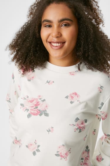 Teens & young adults - CLOCKHOUSE - sweatshirt - floral - white