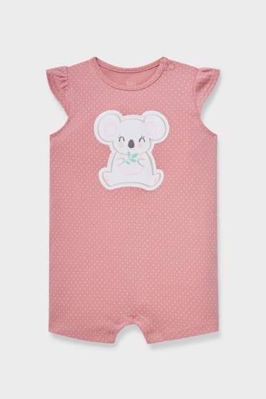 Babies - Baby sleepsuit  - polka dot - pink