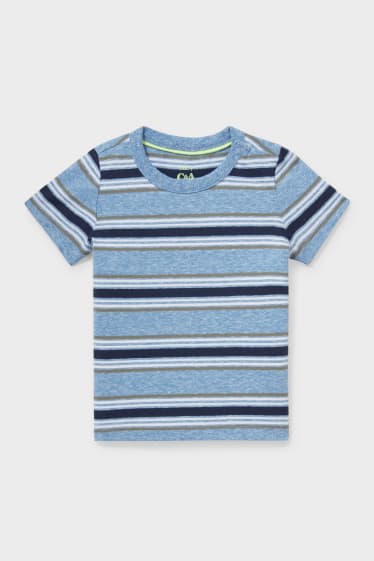 Babies - Baby short sleeve top - striped - blue-melange