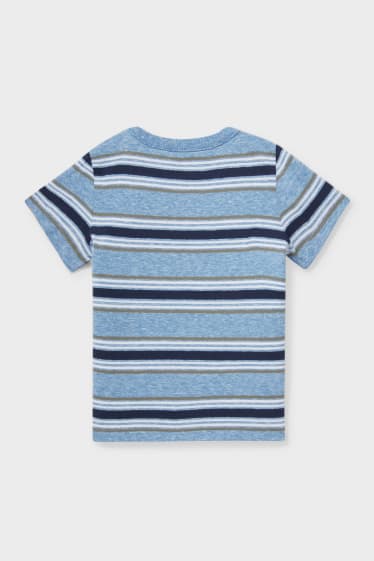 Miminka - Tričko s krátkým rukávem pro miminka - pruhované - modrá-žíhaná