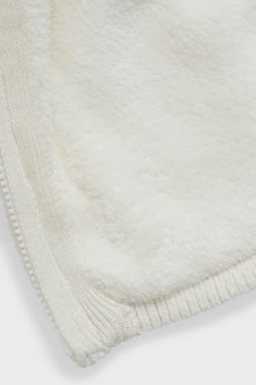 Babys - Baby-Strickjacke mit Kapuze - weiß