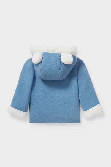 Neonati - Giacca con cappuccio per neonati - blu melange