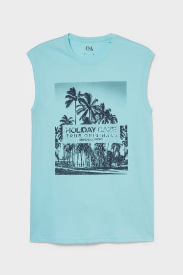 Men - Vest top - light turquoise