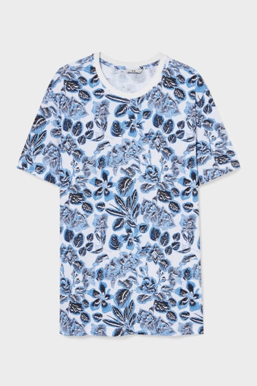 Heren - T-shirt - wit / blauw