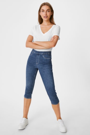 Women - Multipack of 2 - capri jeans - push-up effect - denim-blue gray