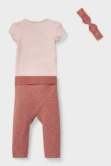 Baby's - Minnie Mouse - baby-outfit - 3-delig - bruin