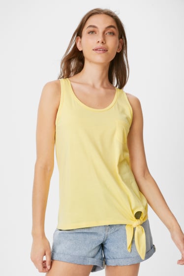 Women - Top with knot detail - yellow