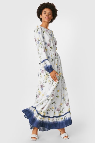 Dámské - Šaty fit & flare - s květinovým vzorem - bílá