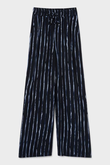 Mujer - CLOCKHOUSE - pantalón de tela - palazzo - de rayas - azul oscuro