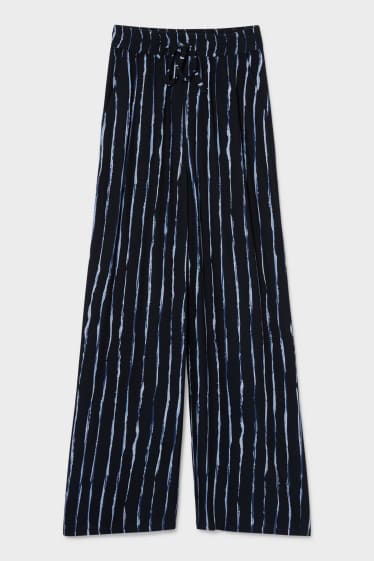 Women - CLOCKHOUSE - cloth trousers - palazzo - striped - dark blue
