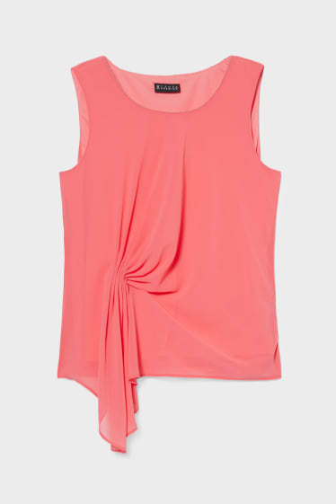 Damen - Chiffon-Blusentop - coral