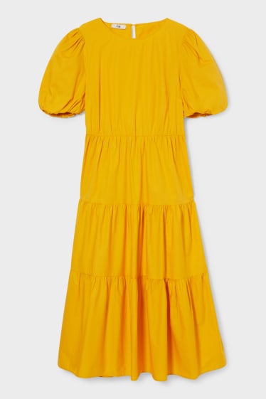 Damen - Fit & Flare Kleid - gelb