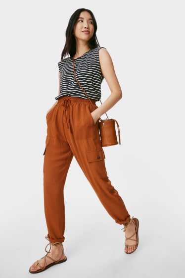 Femmes - Pantalon cargo - havane