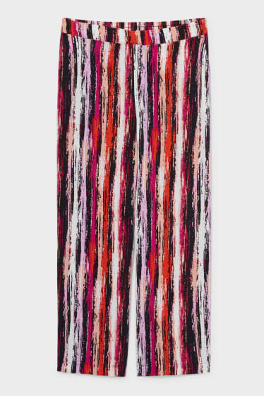 Women - Cloth trousers - palazzo - striped - multicoloured