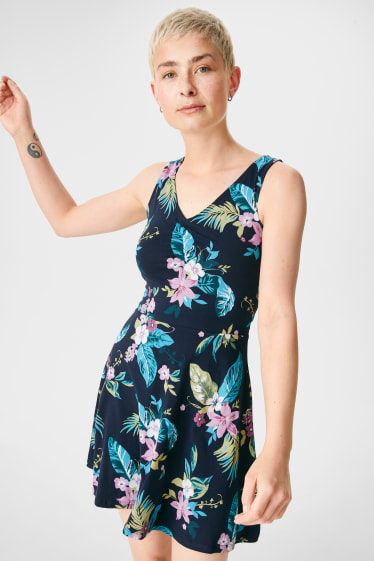 Dámské - CLOCKHOUSE - šaty - s květinovým vzorem - tmavomodrá