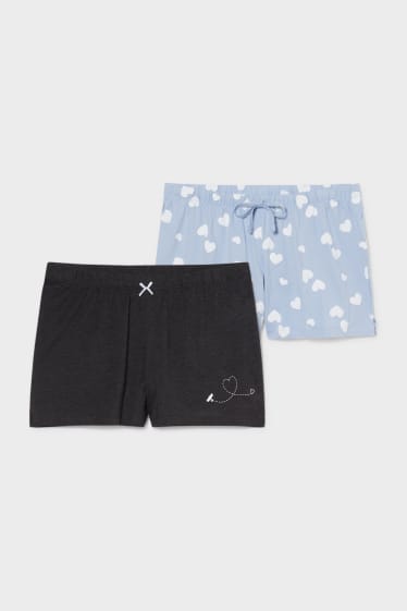 Women - Multipack of 2 - pyjama shorts - light blue