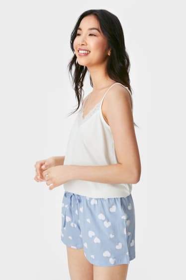 Women - Multipack of 2 - pyjama shorts - light blue