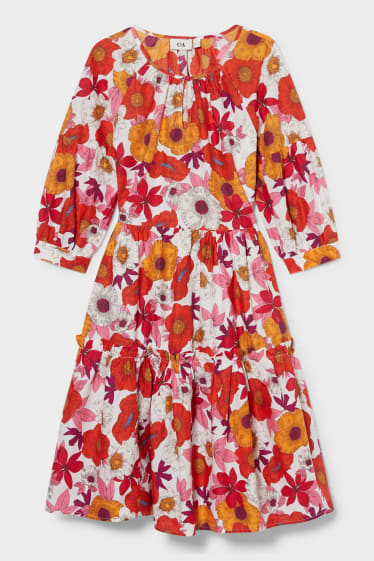 Women - A-line dress  - polka dot - multicoloured