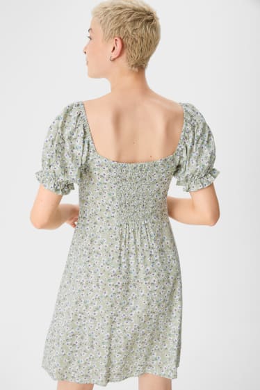 Dames - CLOCKHOUSE - jurk - gebloemd - mintgroen