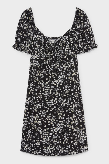 Dámské - CLOCKHOUSE - šaty - s květinovým vzorem - černá/bílá