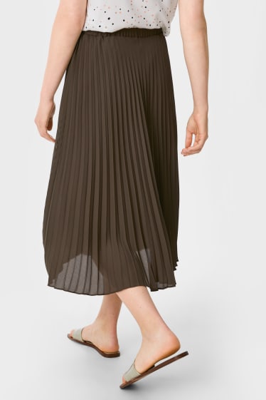 Dámské - Plisovaná sukně - tmavozelená