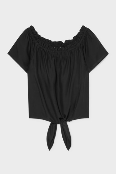 Jóvenes - CLOCKHOUSE - blusa con nudo - negro