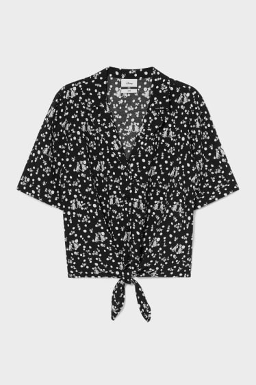 Teens & Twens - CLOCKHOUSE - Bluse mit Knotendetail - Disney - schwarz