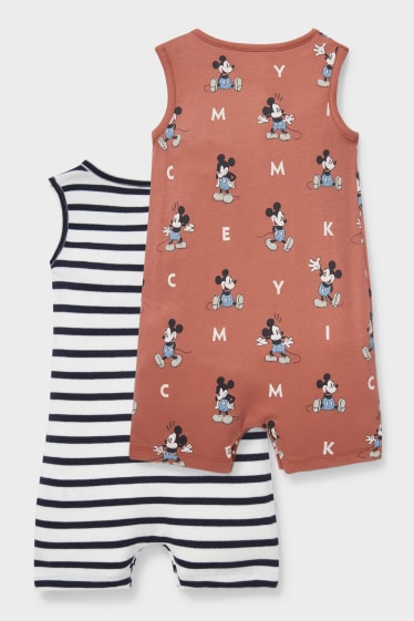 Bébés - Lot de 2 - Mickey Mouse - pyjamas pour bébé - marron / blanc crème