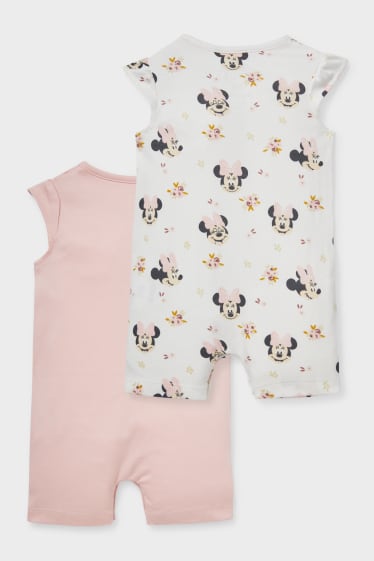 Babies - Multipack of 2 - Minnie Mouse - baby sleepsuit - white / rose