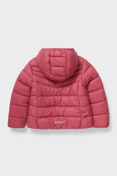 Children - Quilted jacket with hood - dark rose