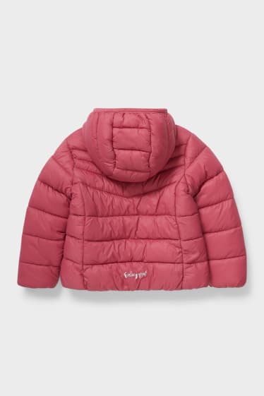 Kinder Mädchen - Steppjacke mit Kapuze - dunkelrosa