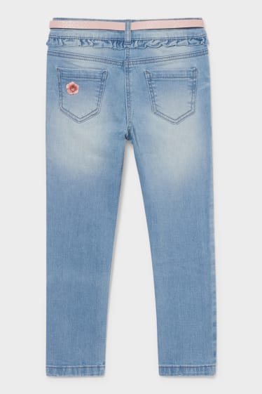 Kinder - Skinny Jeans mit Gürtel - jeans-hellblau