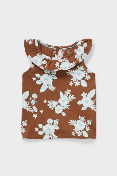 Bébés - Top pour bébé - motif floral - couleur espresso