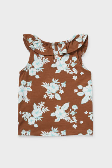 Bébés - Top pour bébé - motif floral - couleur espresso