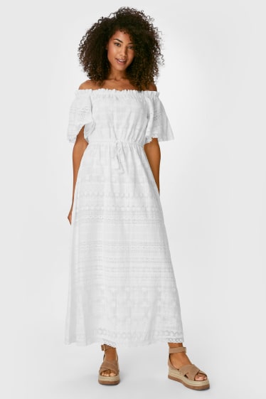 Mujer - Vestido - bordado - blanco