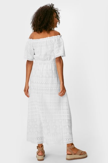 Women - Dress - embroidered - white